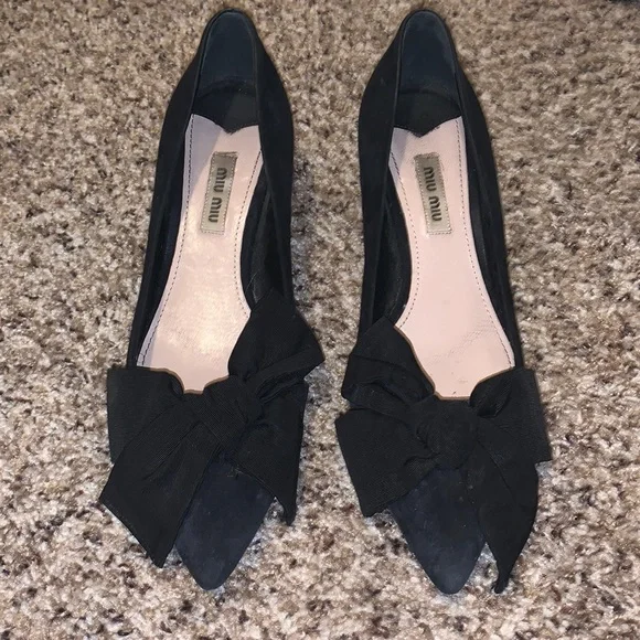 miu miu suede heels